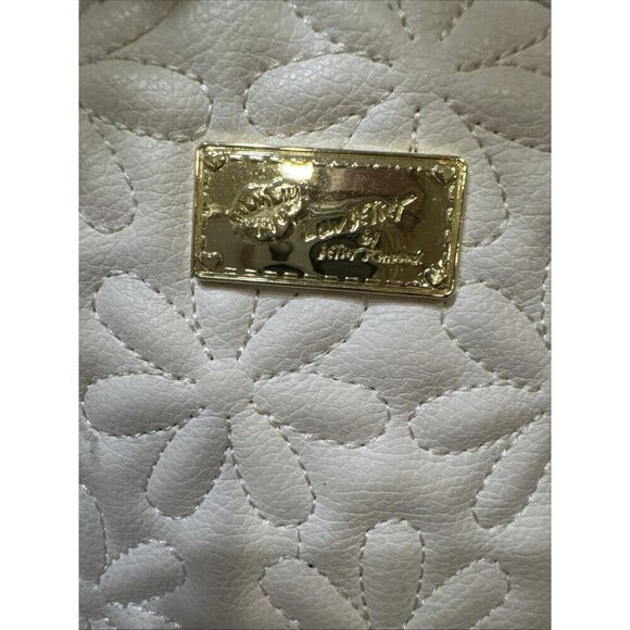 Betsy Johnson Mini Back Pack Black White Pink with Embroidered Flower Logo - Picture 2 of 10